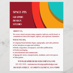 Concepto moderno, publicidad del diseñador gráfico