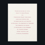 Conceptos básicos:  Rojo veneciano : Invitación a<br><div class="desc">Invitación a la boda contemporánea de ColorScheme Boda Basics. Tarjetas planas de 4, 25" x 5, 5" con sobres blancos. Papel texturizado de color crudo con texto e inverso en invierno 2010/2011 tendencia de color rojo veneciano.</div>