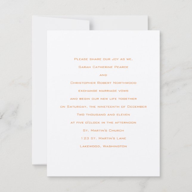 Conceptos básicos: Tenné : Invitación a la boda (Anverso)