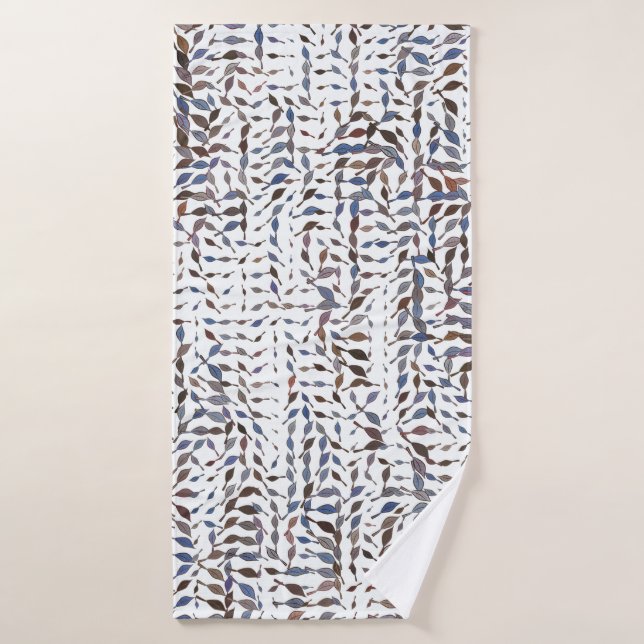 Conceptual background leaves drawing pattern. Styl (Toalla de baño)