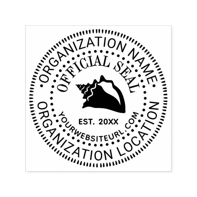 Conch Shell #2 Nombre de sello oficial Loc URL Est (Diseño)