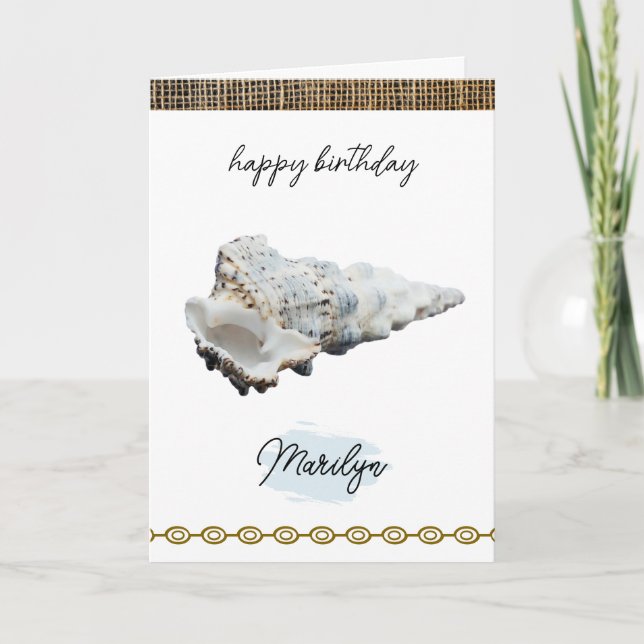 Concha blanca con tarjeta de cumpleaños (Anverso)