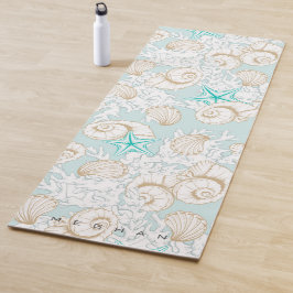 conchas de arena costera Monograma Yoga Mat