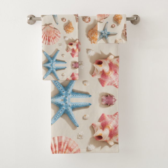 Conchas de Playa y Estrellas de Mar Azules (In situ)
