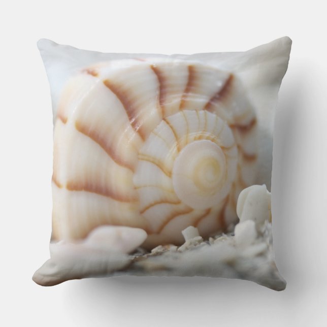 Conchas en el Cojín decorativo de arena (Anverso)
