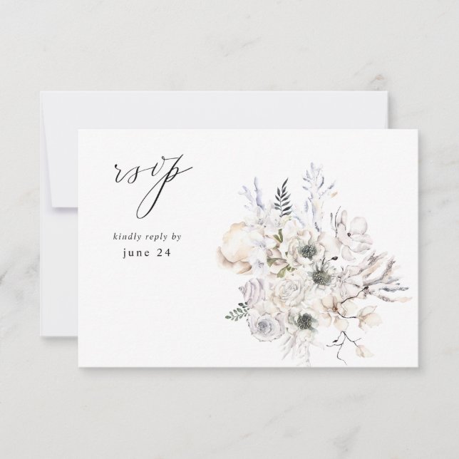 Conchas & Floral Blanca con Comida RSVP 3 (Anverso)
