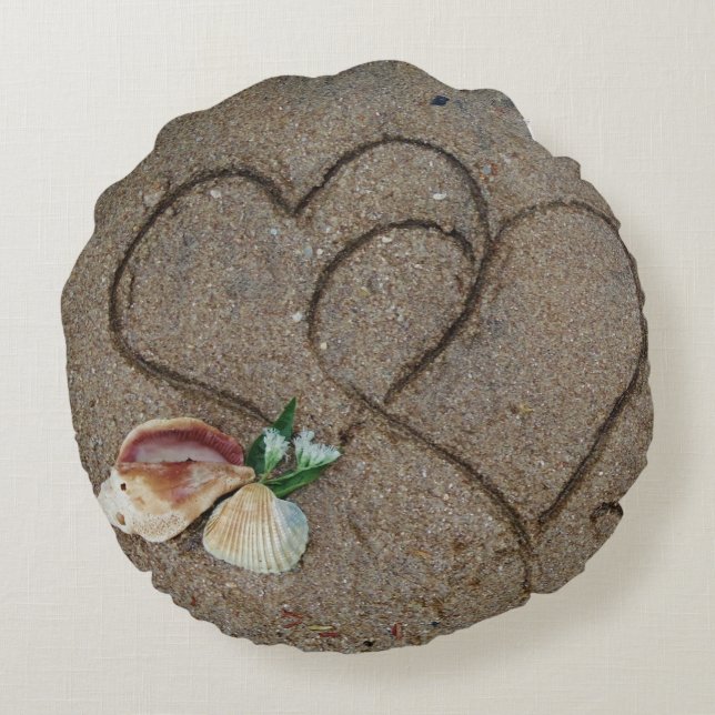 conchas y 2 corazones en la almohada de bodas pers (Reverso)