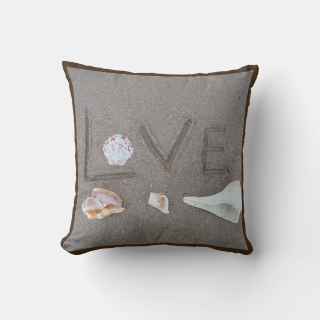 conchas y corazón en la playa costumbre almohada d (Anverso)