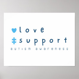 conciencia de autismo amor apoyo Posters Impresion