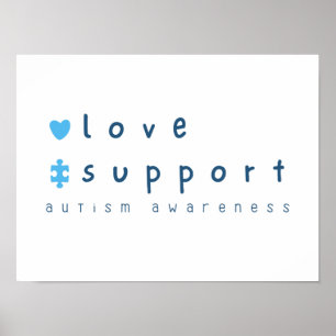 conciencia de autismo amor apoyo Posters Impresion