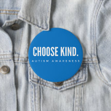 conciencia de autismo elegir botón azul tipo