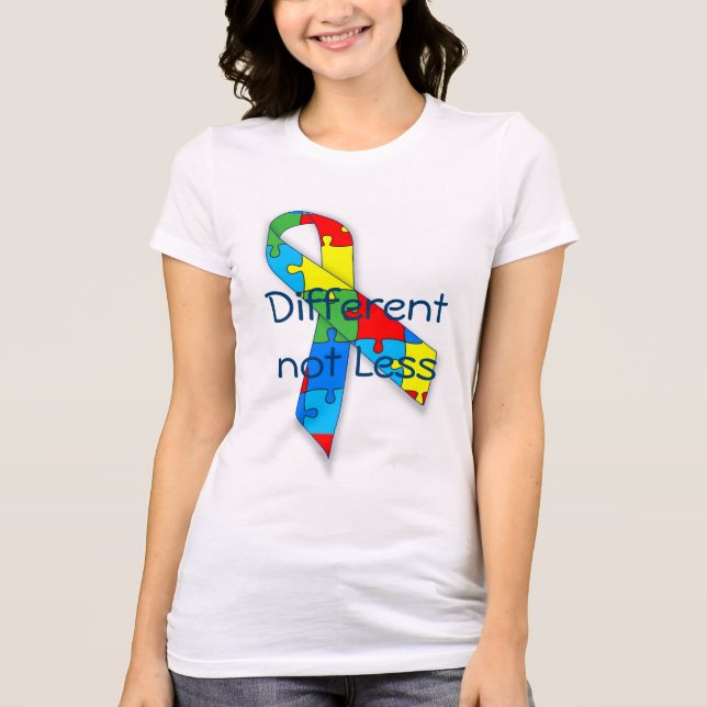 Conciencia del autismo Diferente no Menos camiseta (Anverso)