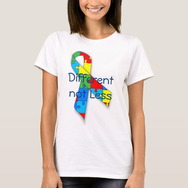 Conciencia del autismo Diferente no Menos camiseta (Anverso)