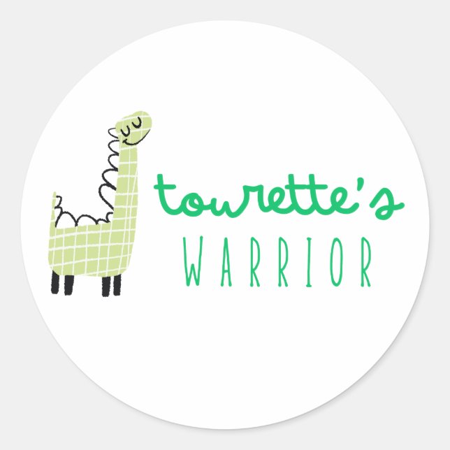 Conciencia guerrera de Tourette Pegatinas lindos (Anverso)