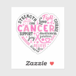 Conciencia sobre el cáncer de mama Pegatina de vin