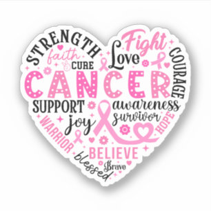 Conciencia sobre el cáncer de mama Pegatina de vin