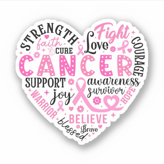 Conciencia sobre el cáncer de mama Pegatina de vin (Anverso)