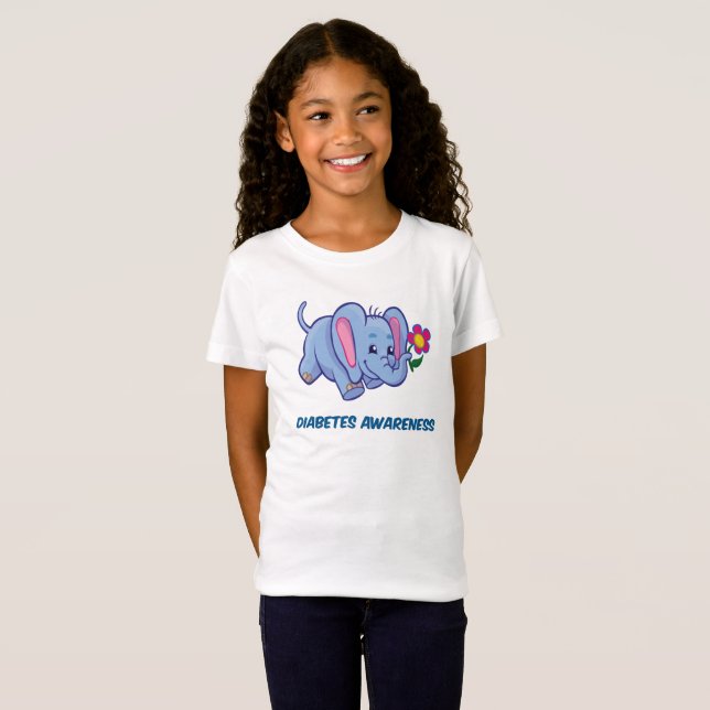 Conciencia sobre la diabetes - Camisa infantil con (Anverso completo)