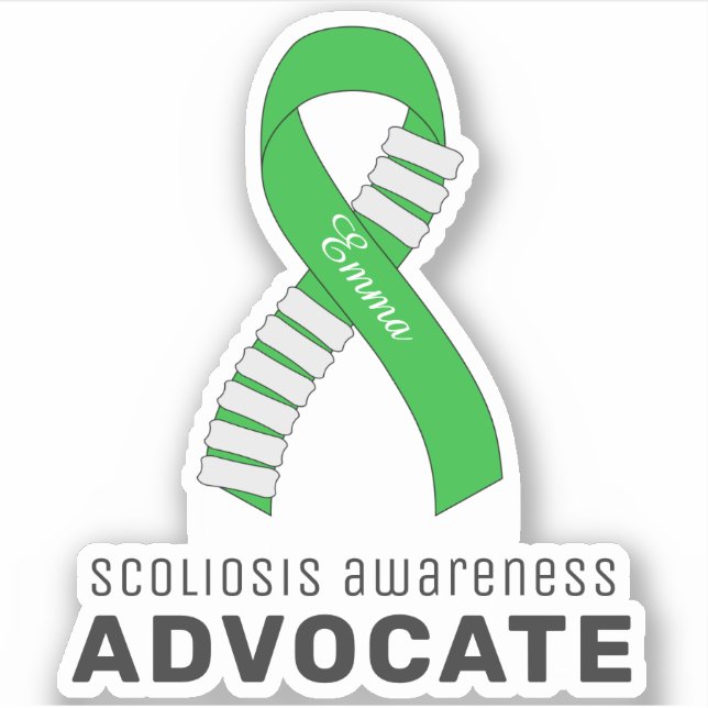 Conciencia sobre la escoliosis Advocate Pegatina d (Anverso)