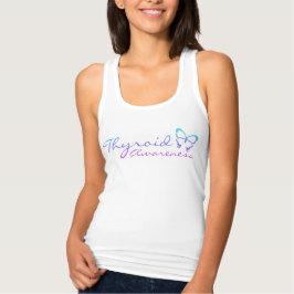 Conciencia tiroidea Tank Racerback Blanco Top