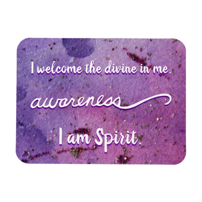 "Conciencia", violeta corona Chakra, dice imanes (Horizontal)