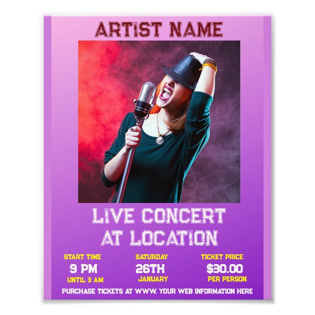 Concierto 8 x 10 Foto Ampliación (Frente)