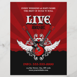 Concierto musical de rock en vivo / folleto Fiesta