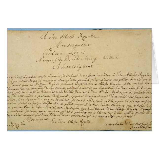 Conciertos de Brandenburger del esmero manuscrito (Anverso (Horizontal))