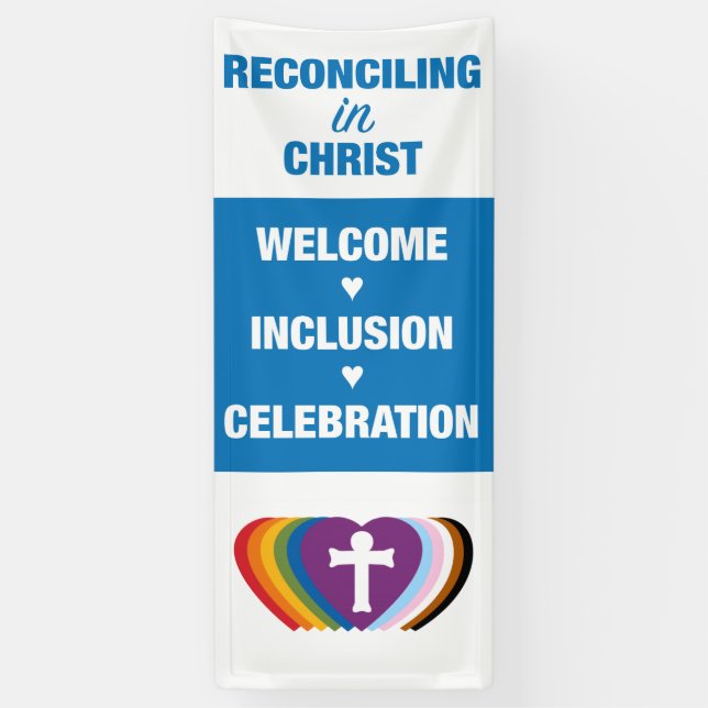 Conciliación en la pancarta de culto a Cristo (Vertical)
