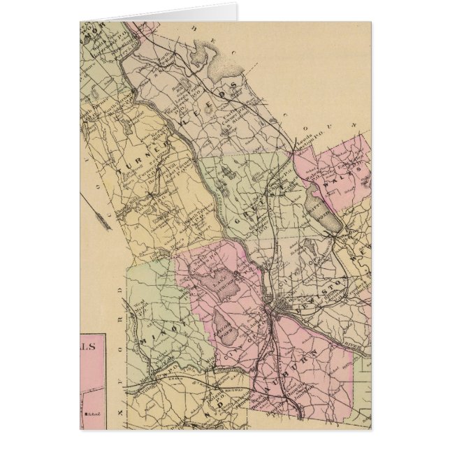 Condado de Androscoggin, Mapa Maine (Frente)