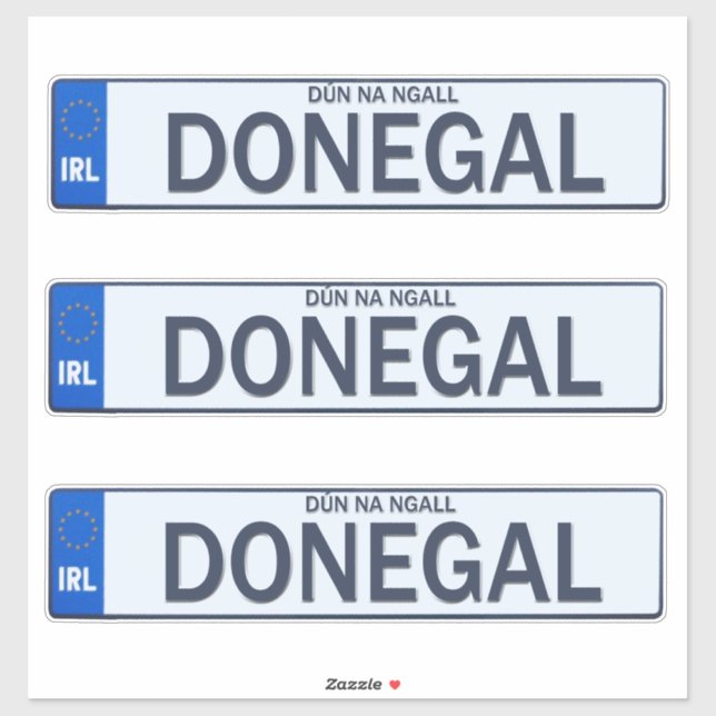Condado de Donegal Irish Reg Plate Decal Pegatinas (Hoja)