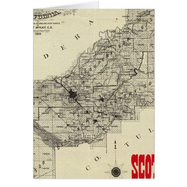 Condado de Map Fresno, California (Frente)