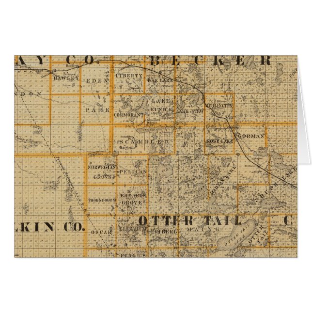 Condados de Clay, Wilkin, Becker, Minnesota (Anverso (Horizontal))