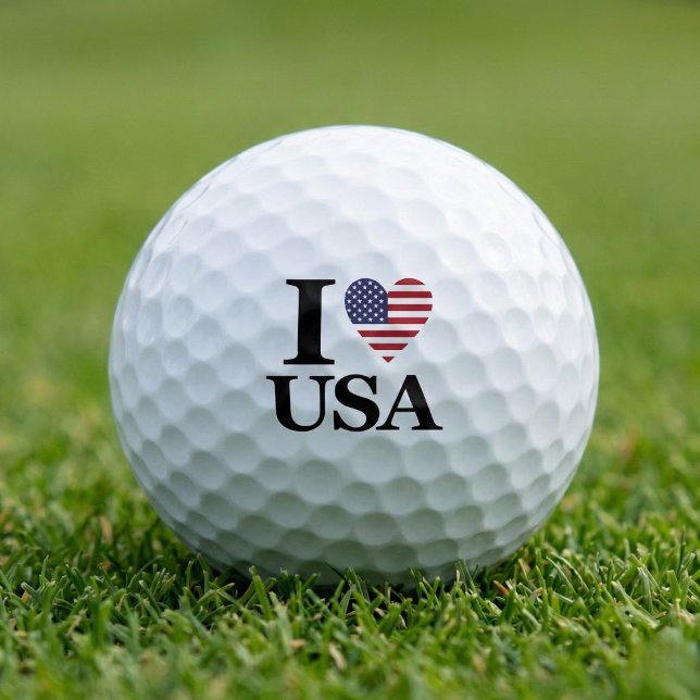Conducción con orgullo: "I ❤️ USA", bolas de golf (The Patriotic Drive.)