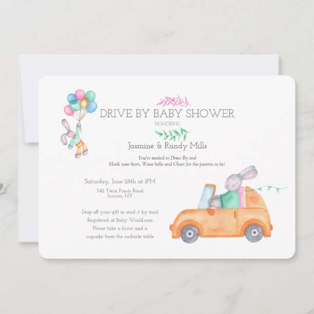 Conducción Conjunta Por Invitación Baby Shower (Anverso)