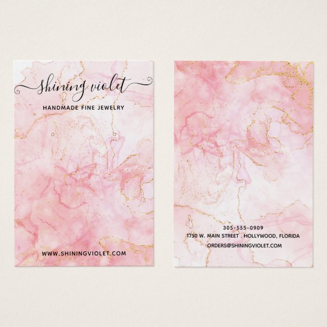 Conducción de mármol rosa y dorado y visualización (Anverso y reverso)