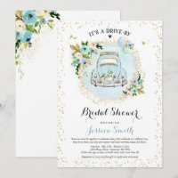 Conducción por Bridal Shower Invitación Floral Azu