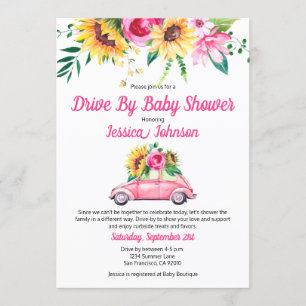 Conducción por invitación de Baby Shower para niña