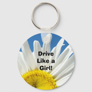 ¡Conduce como una chica! llavero Flor de Margarita