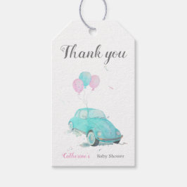 Conduce por Baby Shower Car con etiquetas de regal