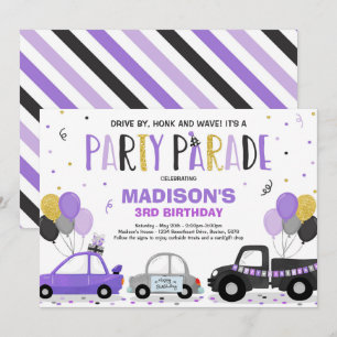 Conducir por Desfile de Cumpleaños Invitación a De