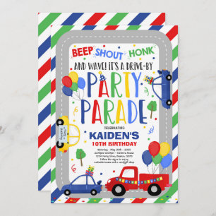 Conducir por Desfile de Cumpleaños Invitación Desf