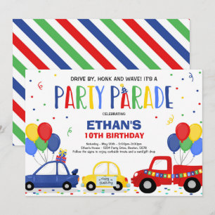 Conducir por el Desfile de Cumpleaños Invitación D