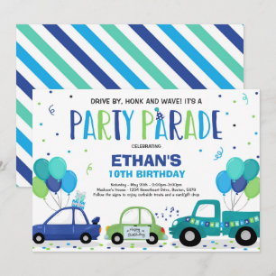 Conducir por el Desfile de Cumpleaños Invitación D