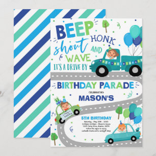 Conducir por el Desfile de Cumpleaños Invitación D
