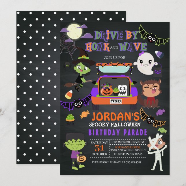 Conducir Por Invitación Al Desfile De Cumpleaños D (Anverso / Reverso)