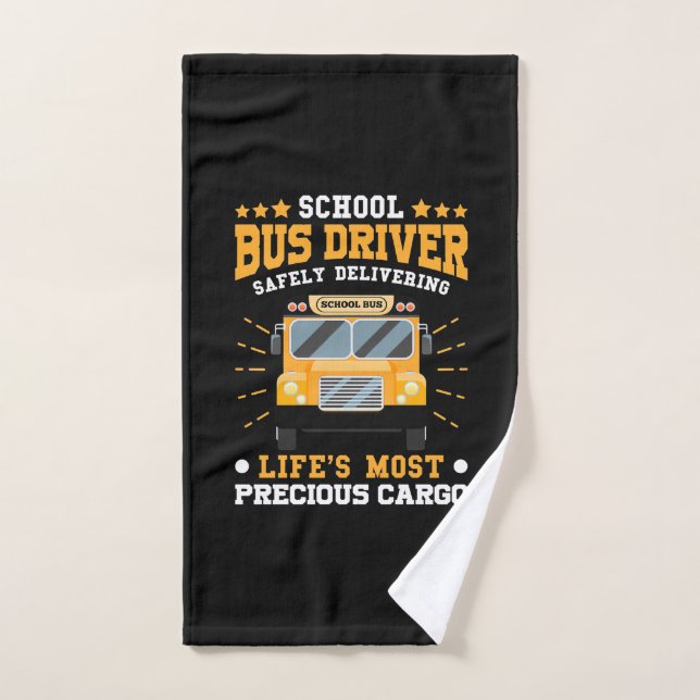 Conductor de bus escolar que se entrega de forma s (Toalla de mano)