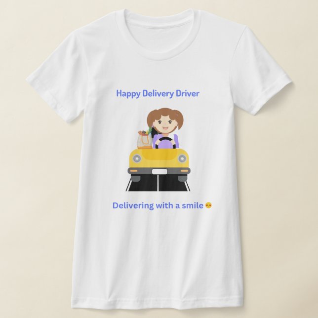 Conductor de entrega feliz entregando camiseta (Distribución)