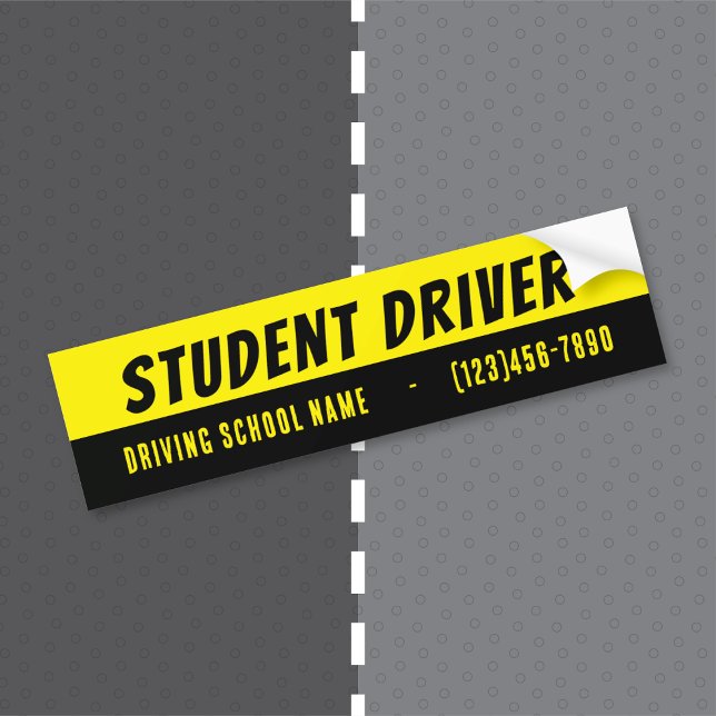 Conductor Estudiante | Calcomanía de Escuela de Co (Student driver bumper sticker with driving school name and phone number . )