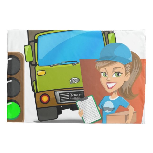 Conductora femenina Funda de almohadas (Reverso)